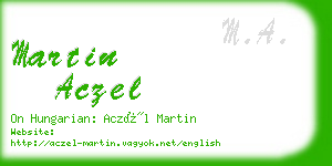 martin aczel business card